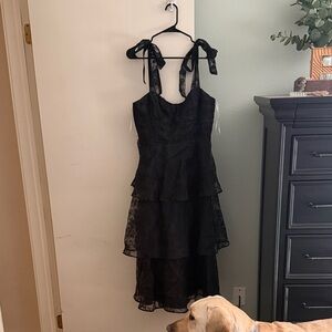 Lulu's Black Lace Midi Dress